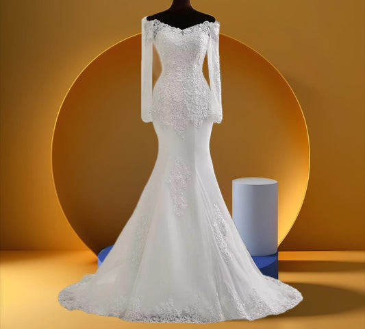 Elegant mermaid sweetheart neckline bridal dress