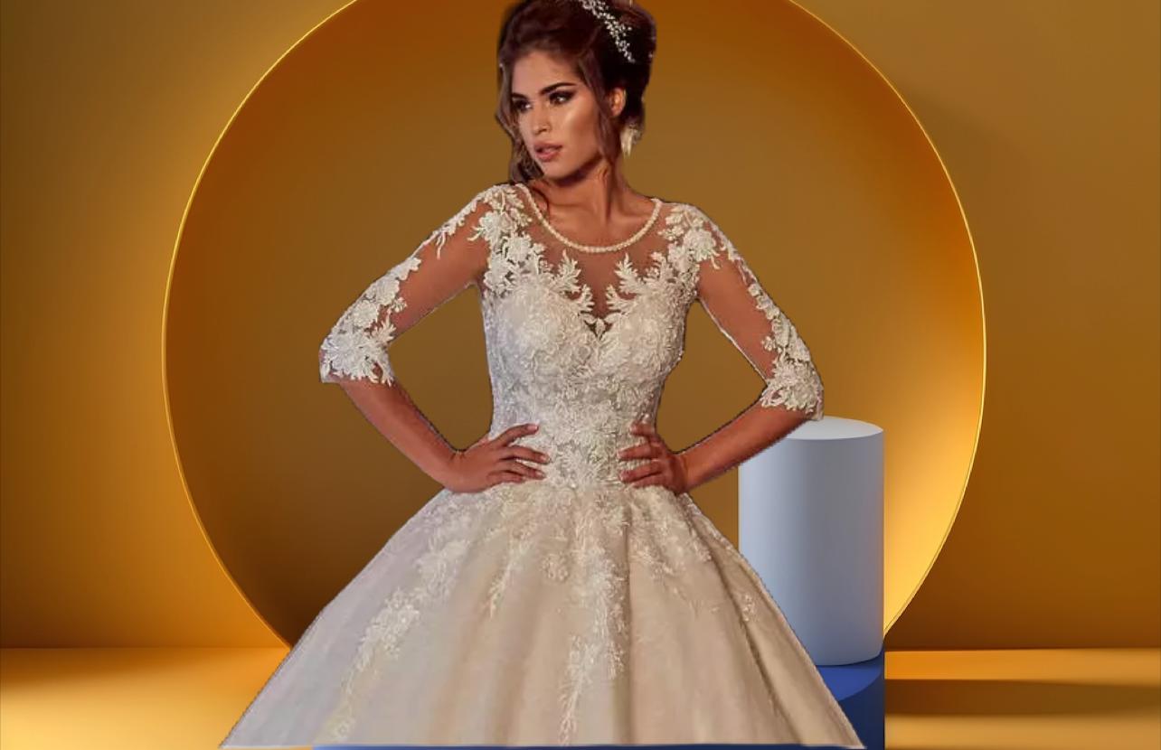 Elegant bell gown bridal gown