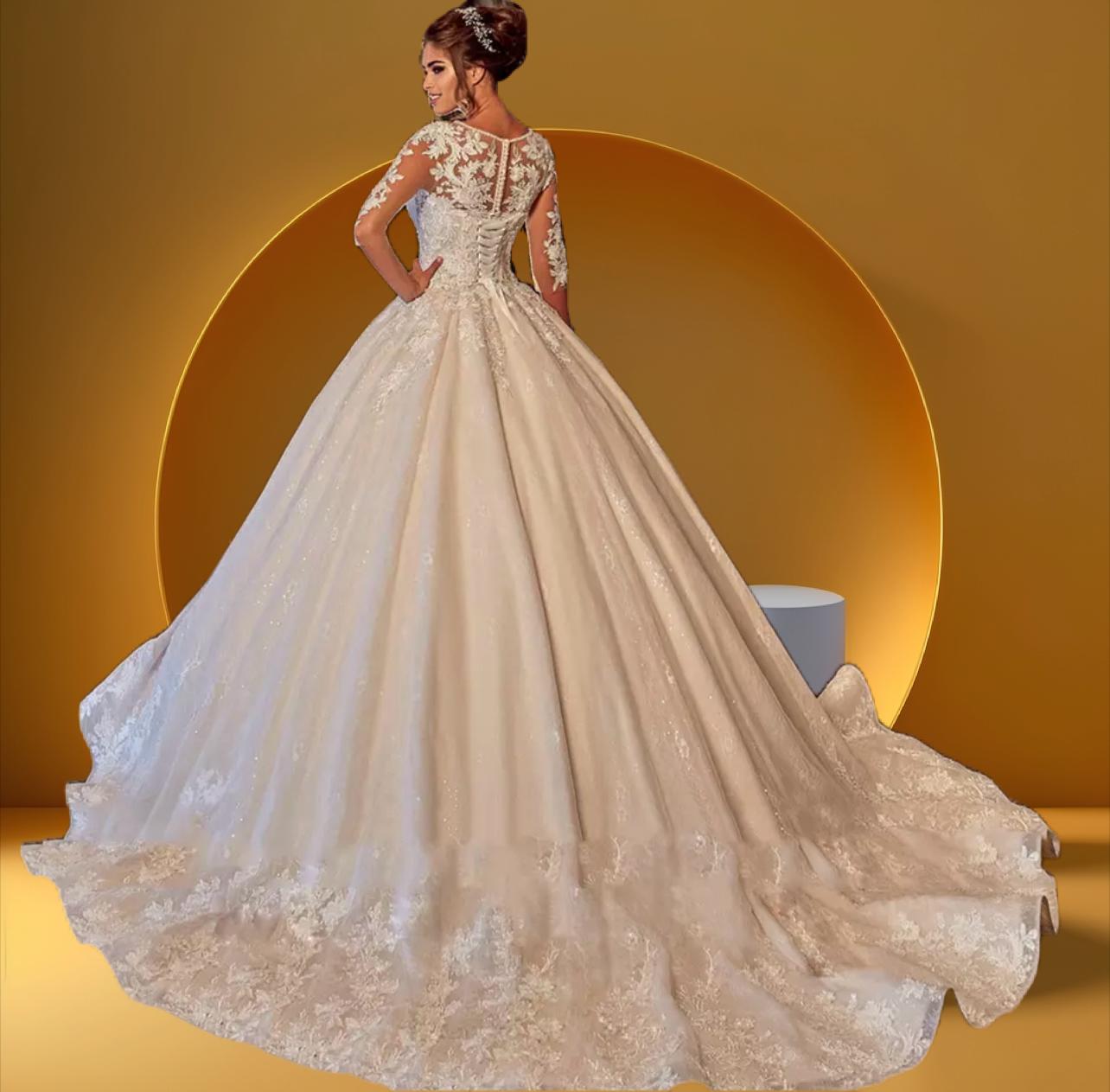Elegant bell gown bridal gown