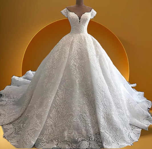 Beautiful bridal bell gown wedding dress