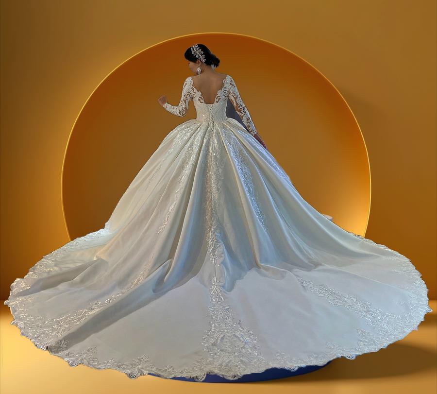 Beautiful long sleeve bridal gown