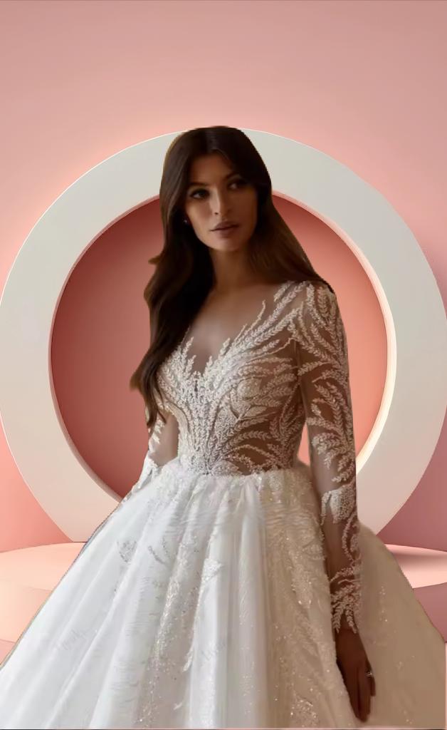 Elegant bridal wedding gown dress
