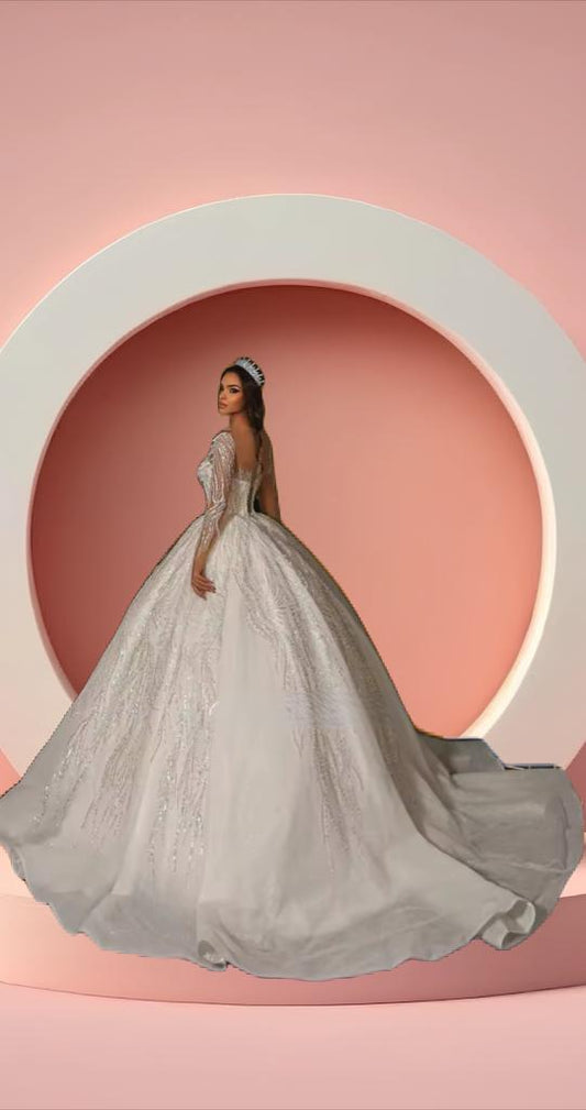 Beautiful fully beaded bridal gown dress