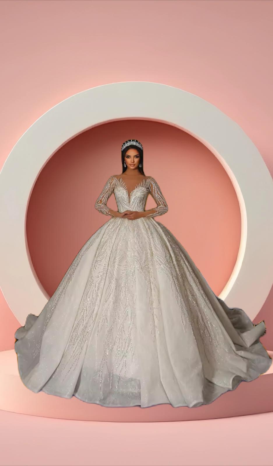 Beautiful fully beaded bridal gown dress