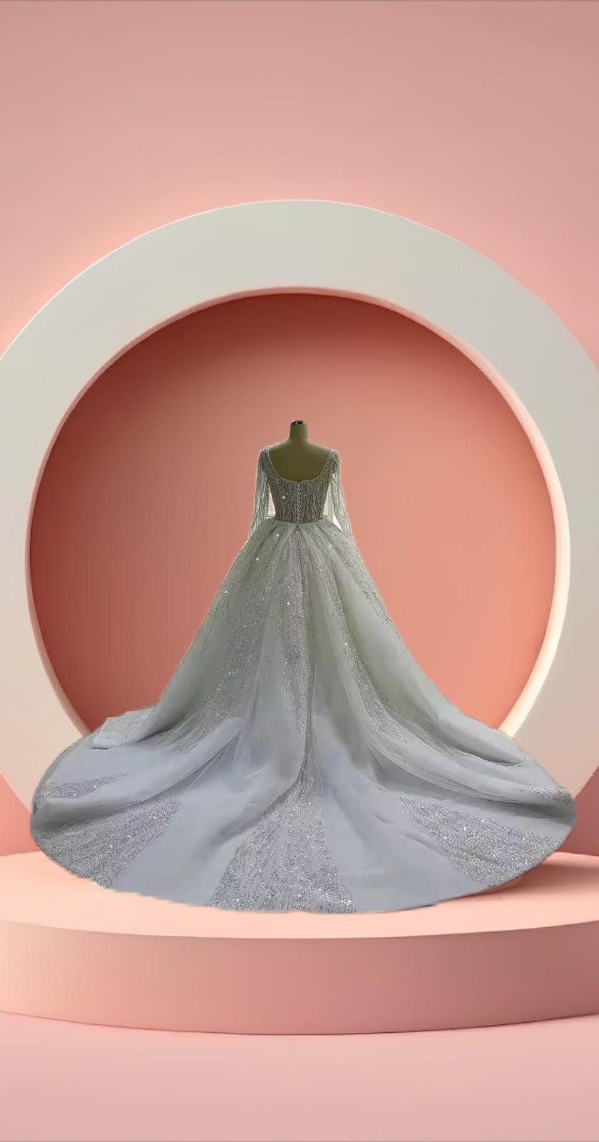 Beautiful long sleeve sparkly bridal gown