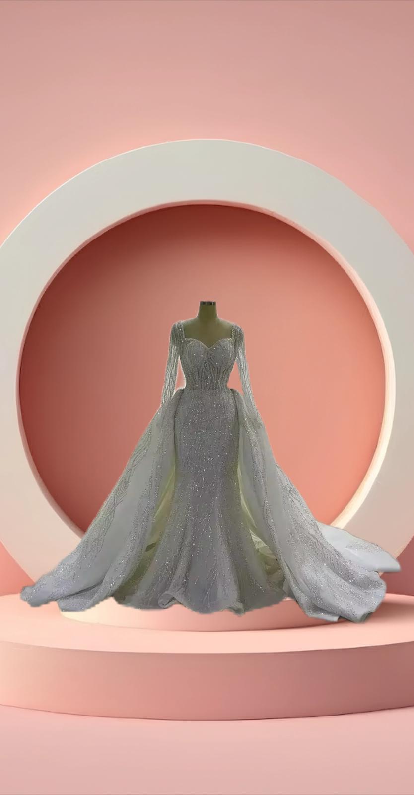 Beautiful long sleeve sparkly bridal gown