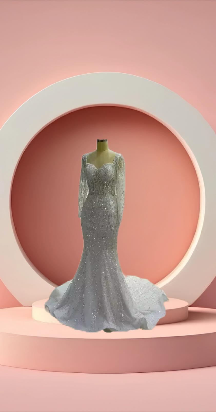Beautiful long sleeve sparkly bridal gown