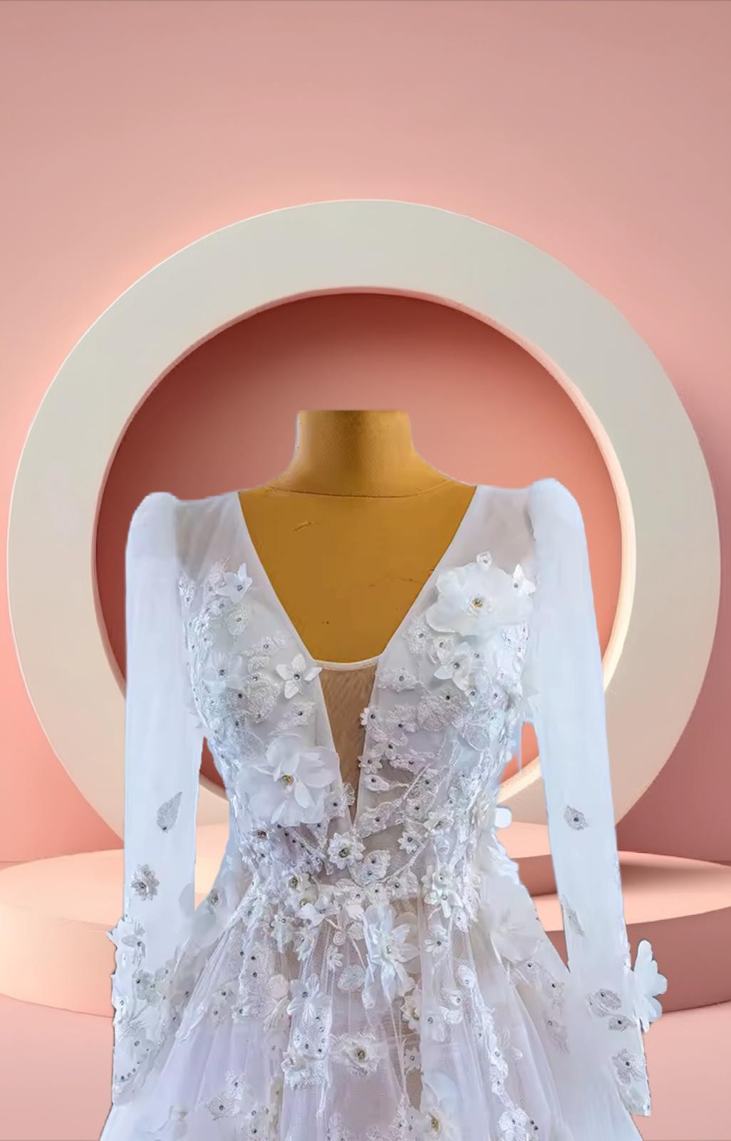Beautiful flower bridal wedding gown