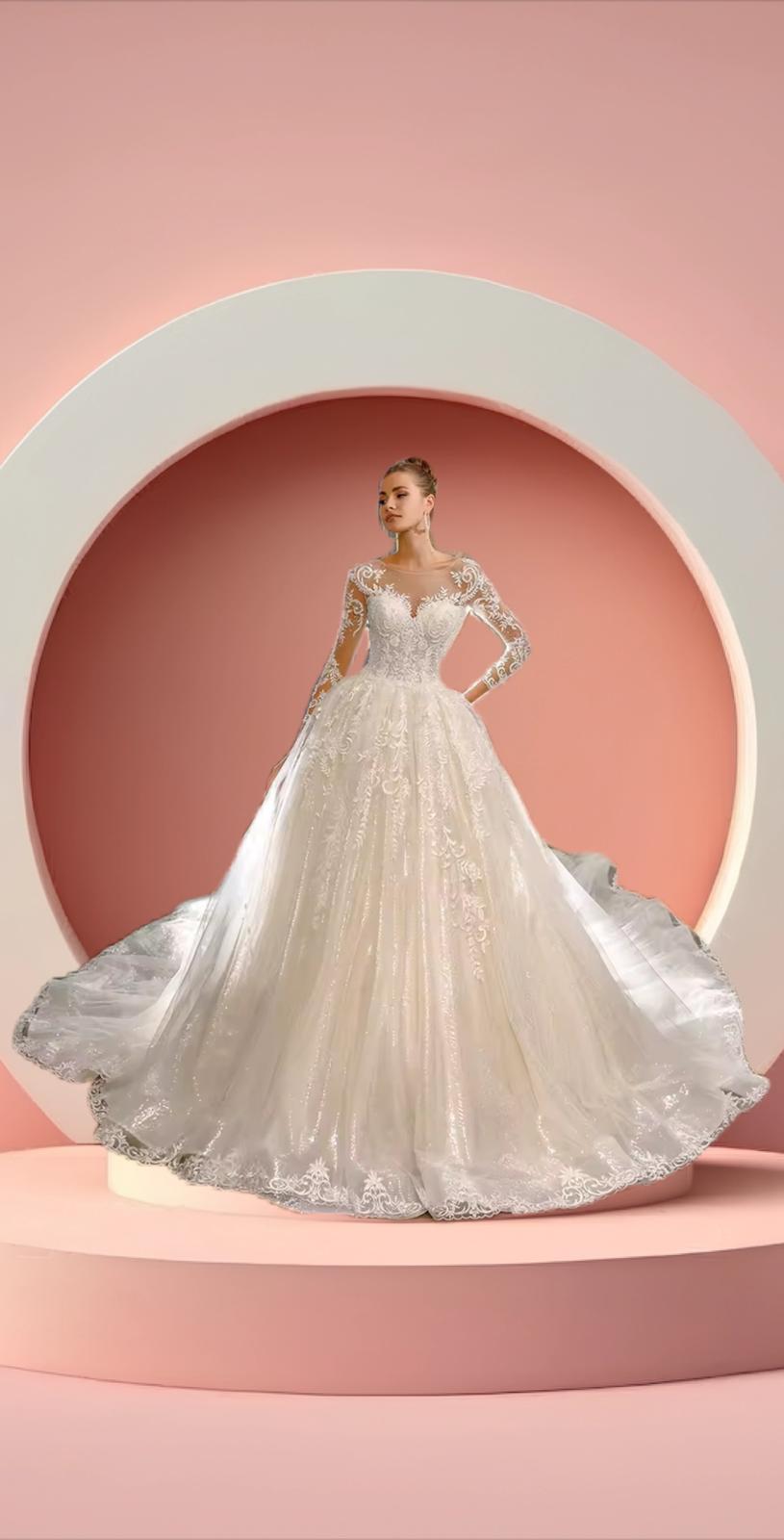 Sweetheart neckline bell gown bridal dress