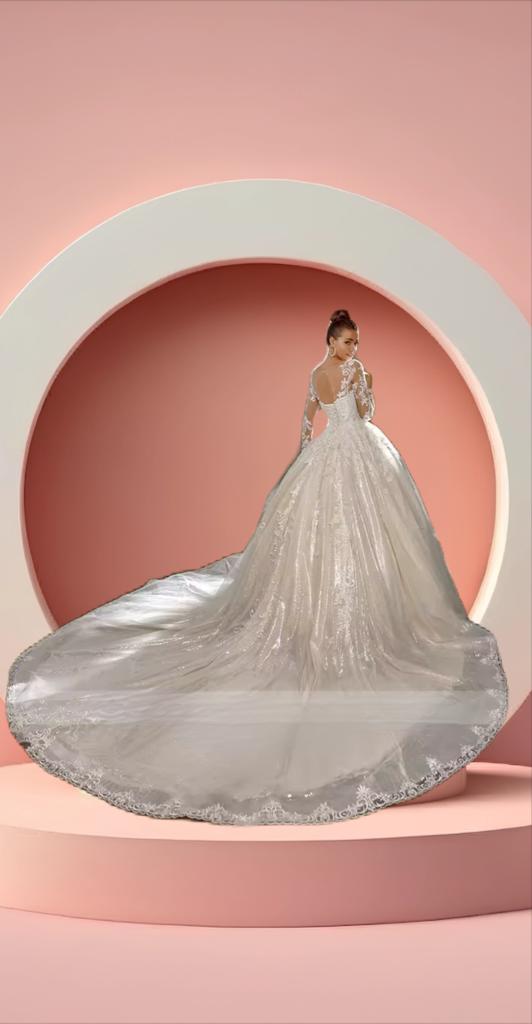 Sweetheart neckline bell gown bridal dress