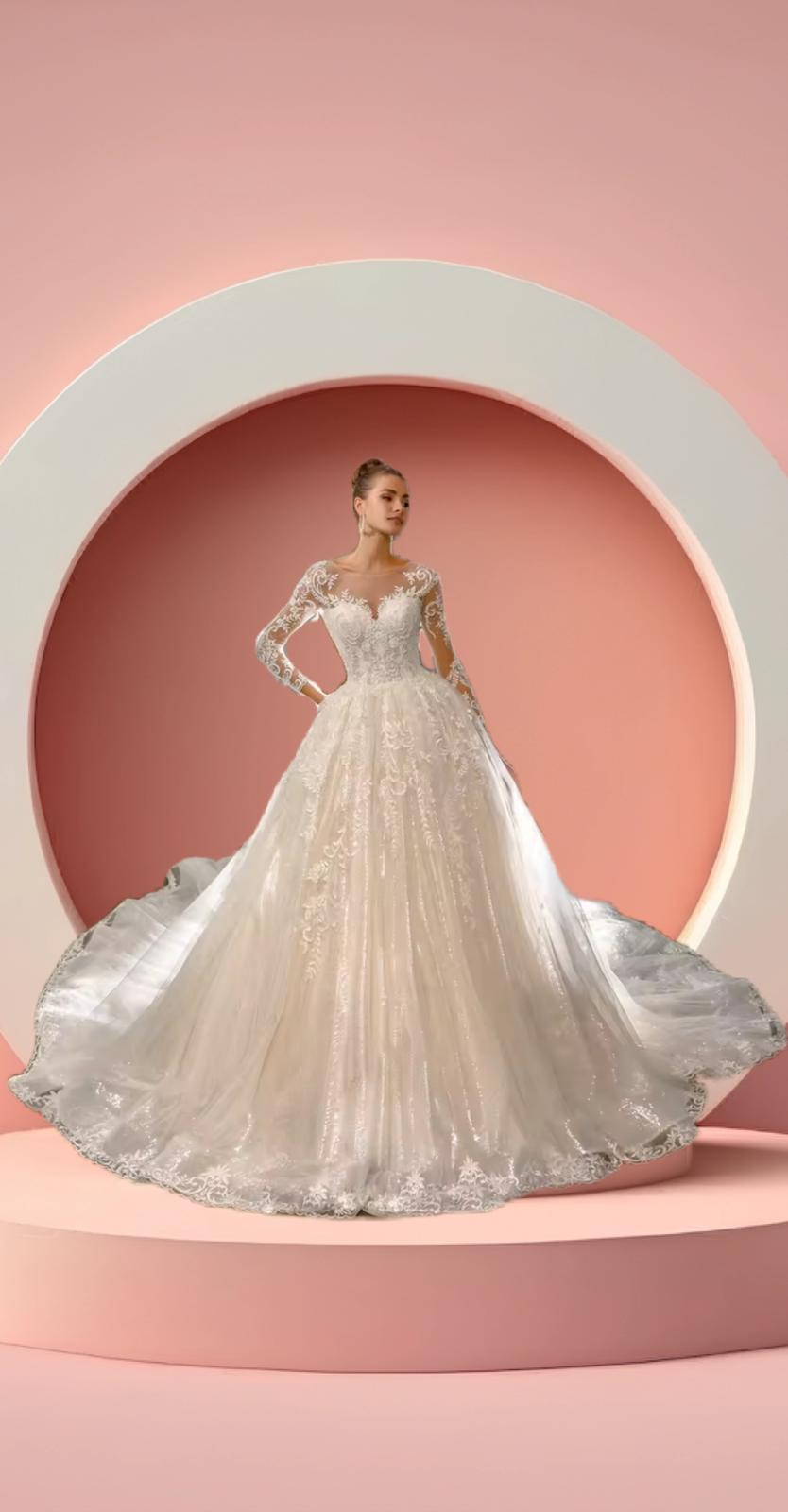 Sweetheart neckline bell gown bridal dress