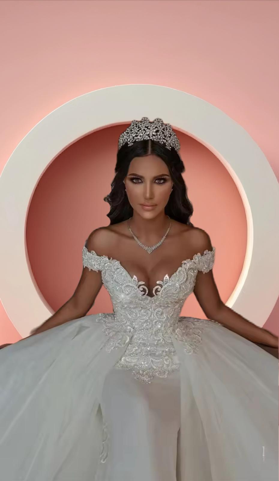 beautiful bell gown bridal wedding dress
