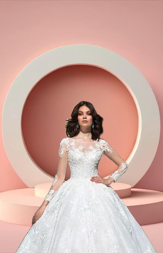 Sweetheart neckline bell gown bridal dress