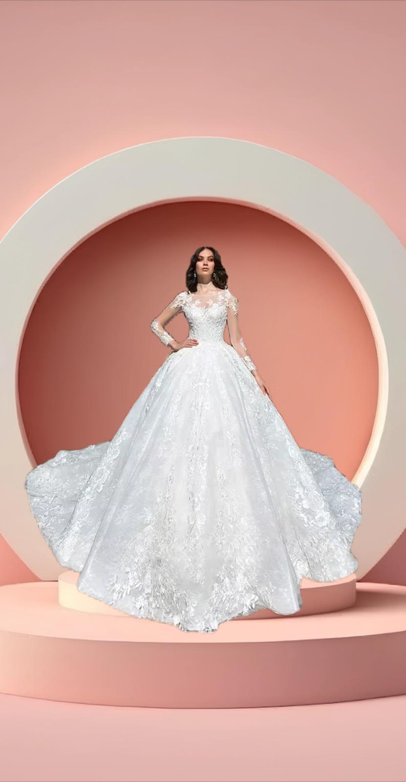 Sweetheart neckline bell gown bridal dress