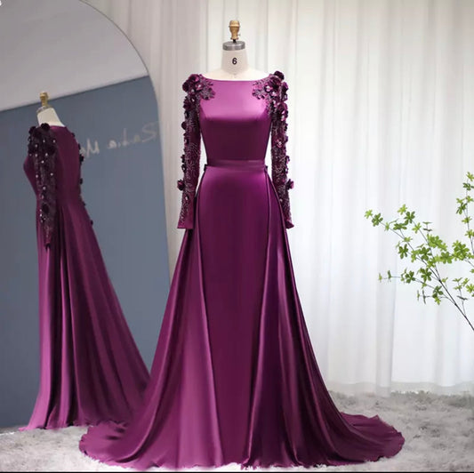 Luxury Evening Dress with Detachable Overskirt by Mura Boutique