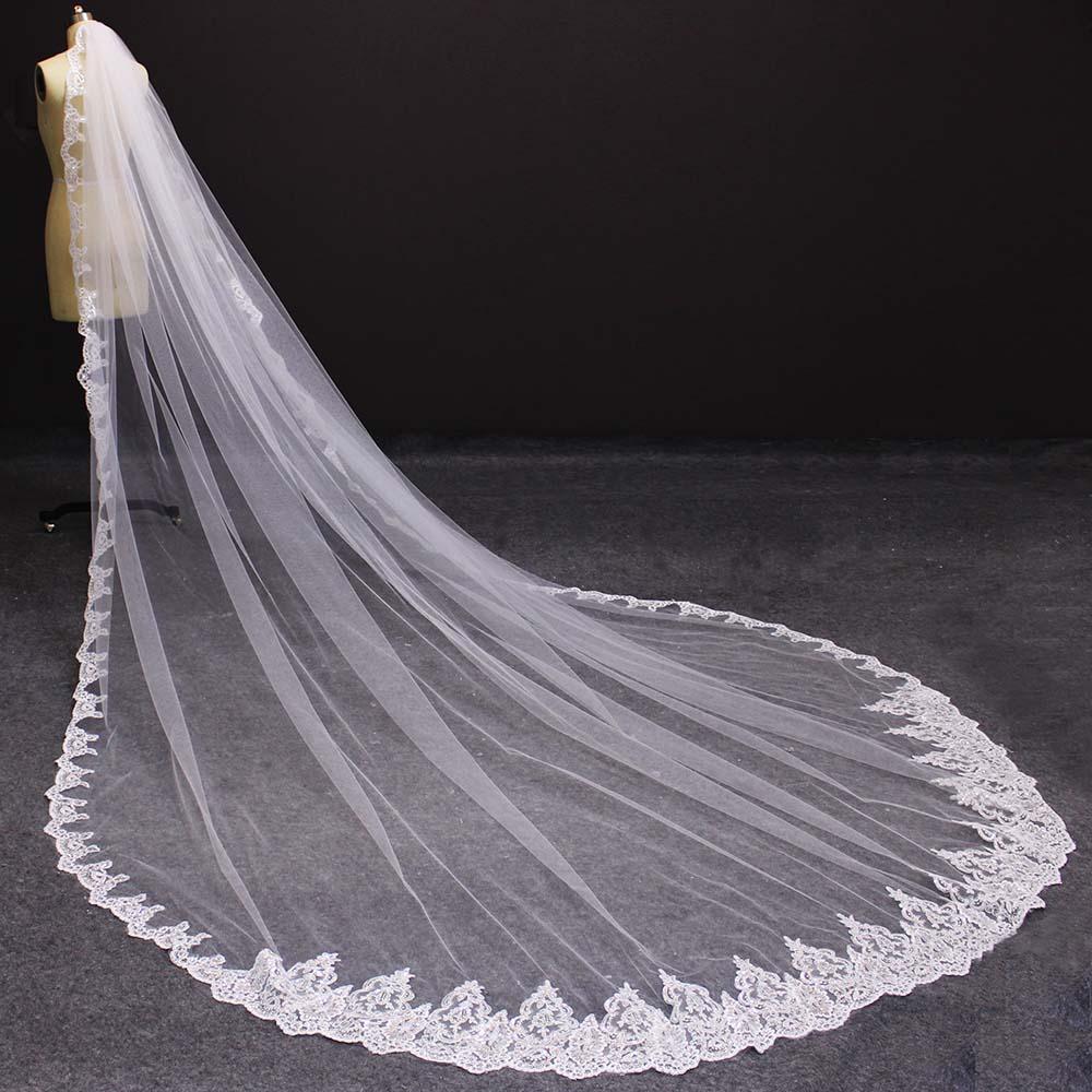 Mura Boutique Shop - Long Lace Wedding Veil
