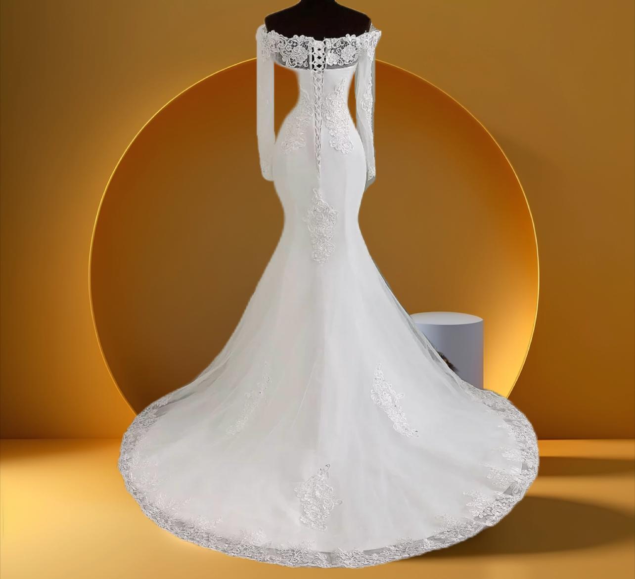 Elegant mermaid sweetheart neckline bridal dress