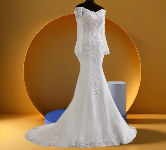 Elegant mermaid sweetheart neckline bridal dress