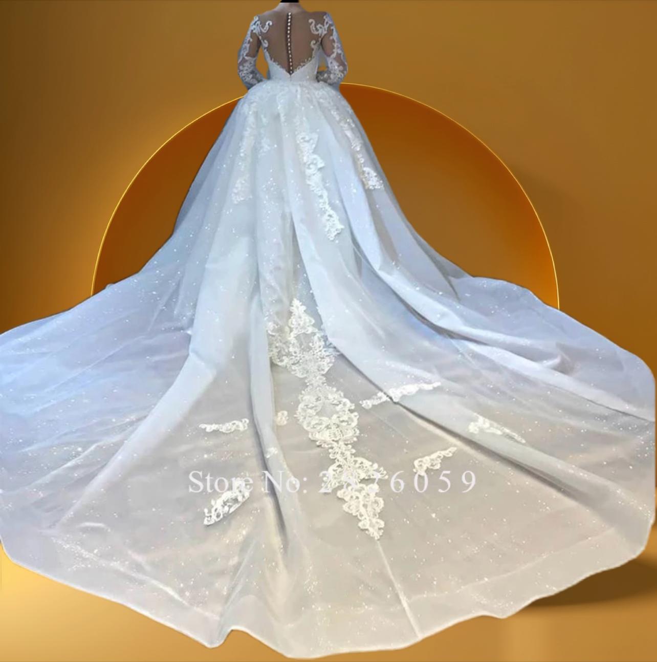 Elegant detachable long sleeve mermaid bridal dress