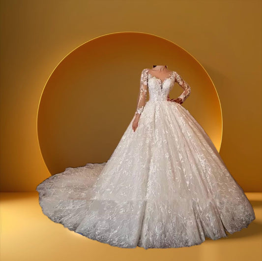 Sweetheart neckline bell gown bridal dress