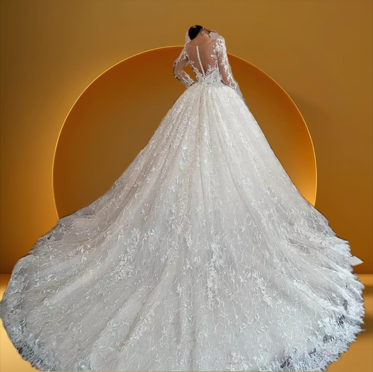 Sweetheart neckline bell gown bridal dress