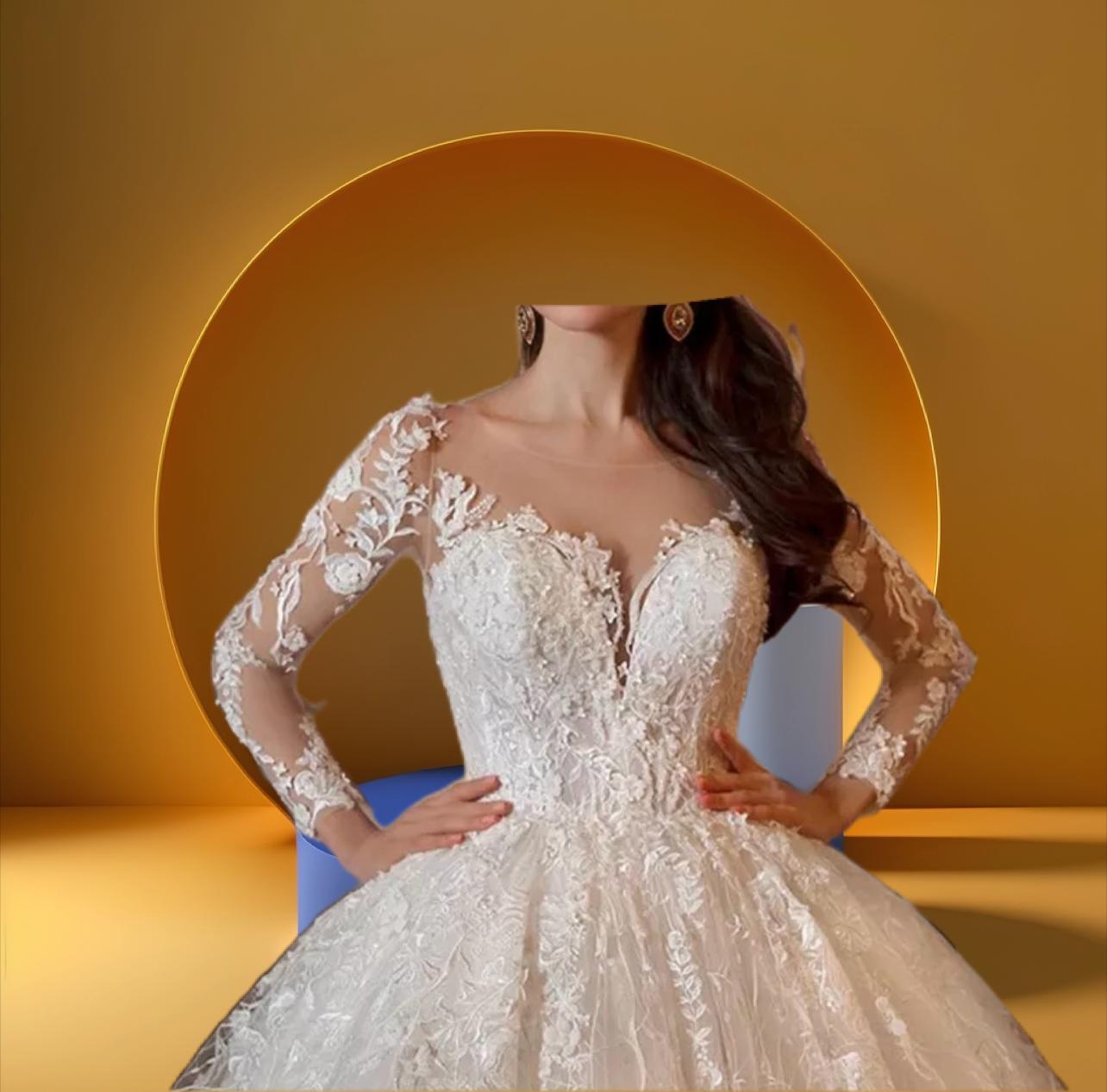 Sweetheart neckline bell gown bridal dress