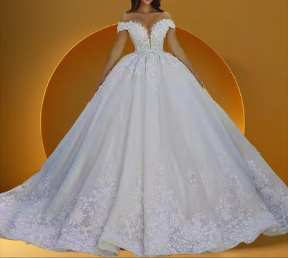 Beautiful off shoulder bridal gown