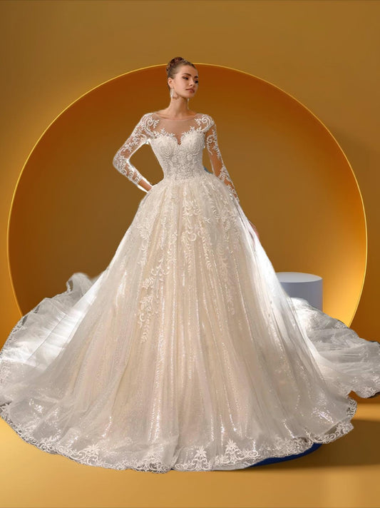 Sweetheart neckline bell gown bridal dress