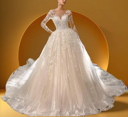 Sweetheart neckline bell gown bridal dress