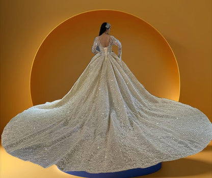 Beautiful long sleeve bridal gown