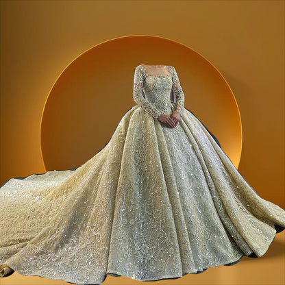Beautiful long sleeve bridal gown