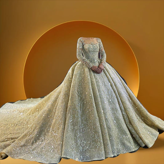 Beautiful long sleeve bridal gown