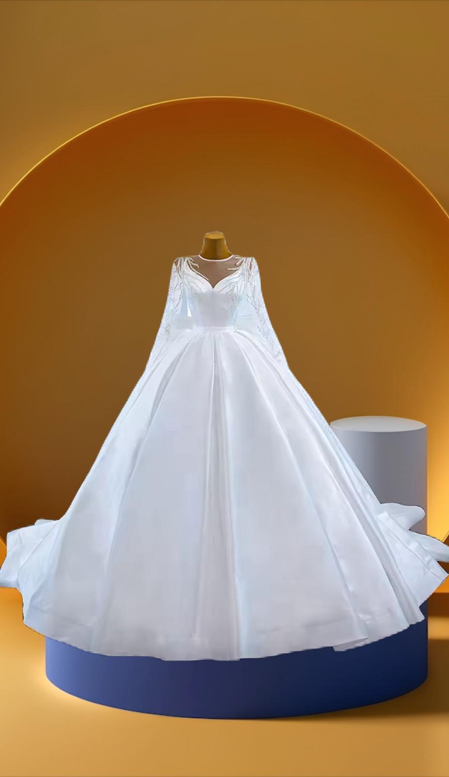 Elegant satin bridal gown dress