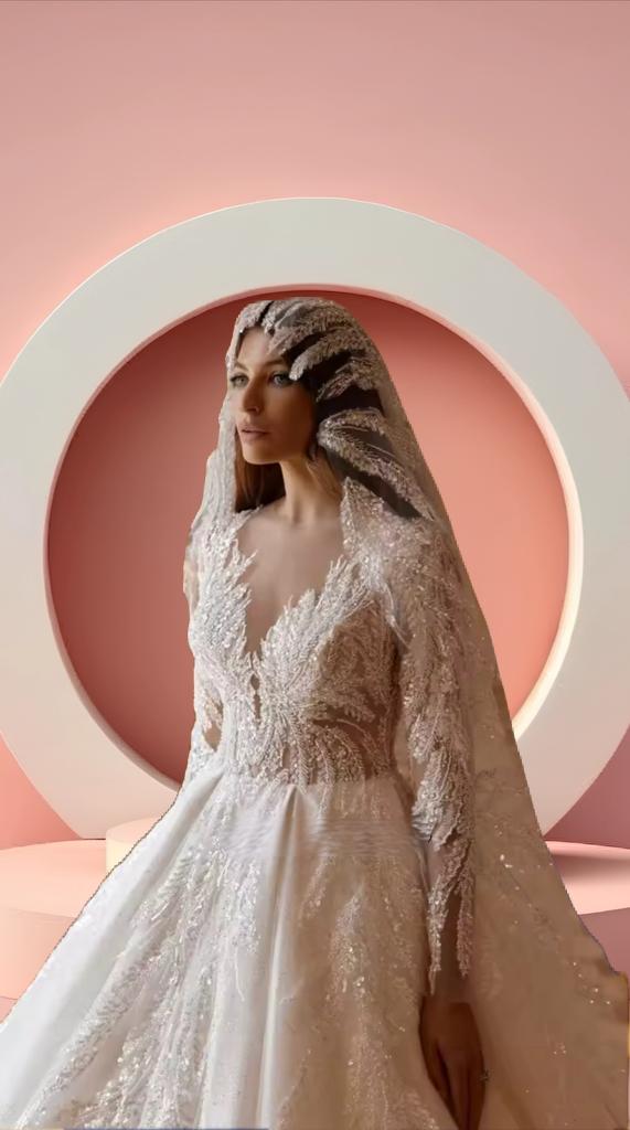 Elegant bridal wedding gown dress