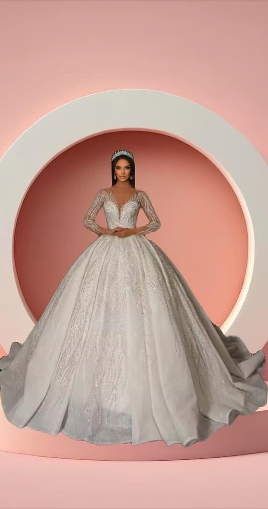 Beautiful fully beaded bridal gown dress