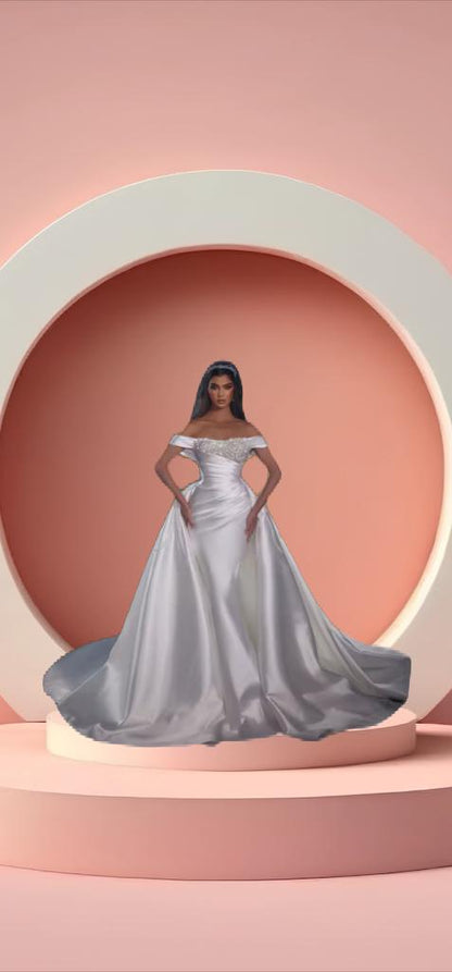 Elegant long sleeve mermaid bridal dress