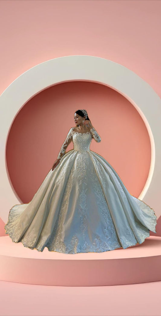 Beautiful long sleeve bridal gown