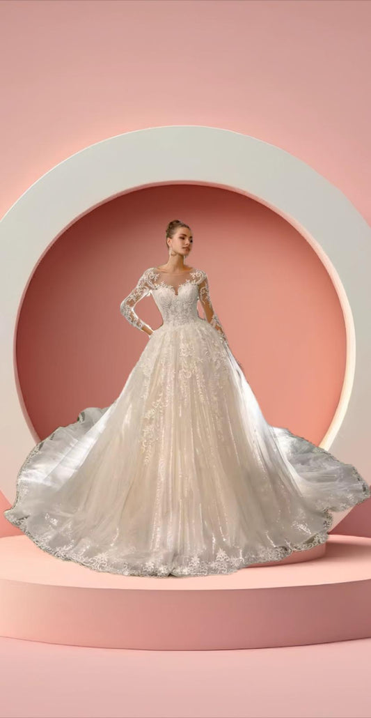 Sweetheart neckline bell gown bridal dress