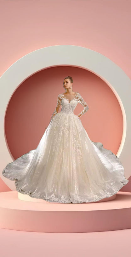 Sweetheart neckline bell gown bridal dress