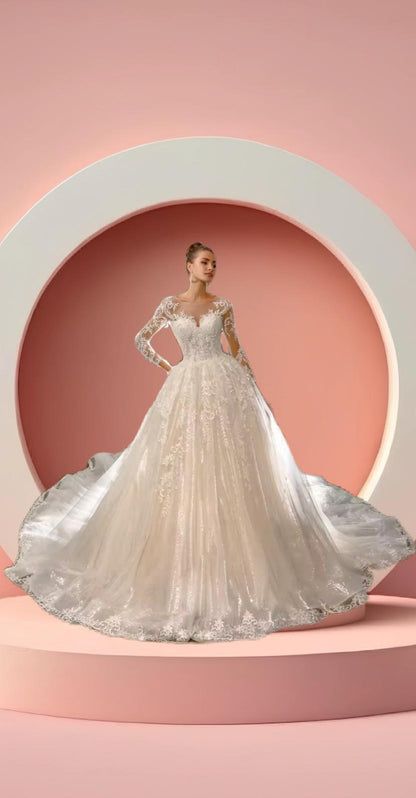 Sweetheart neckline bell gown bridal dress