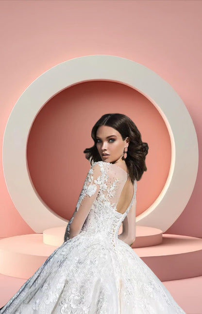 Sweetheart neckline bell gown bridal dress