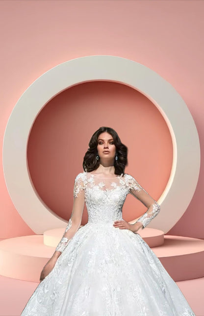 Sweetheart neckline bell gown bridal dress