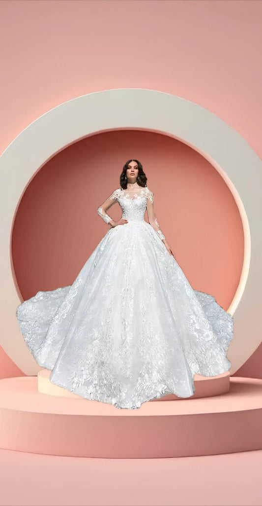 Sweetheart neckline bell gown bridal dress