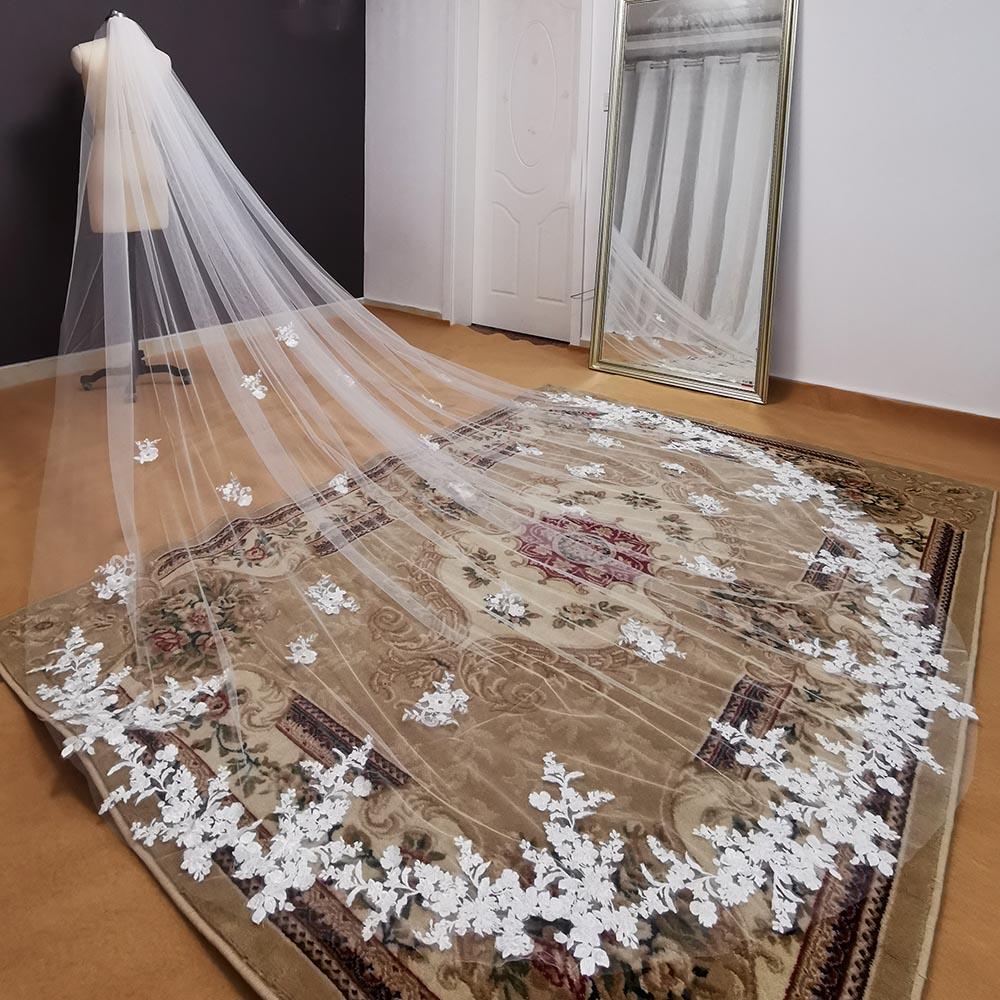 Appliques Wedding Veil - Mura Boutique