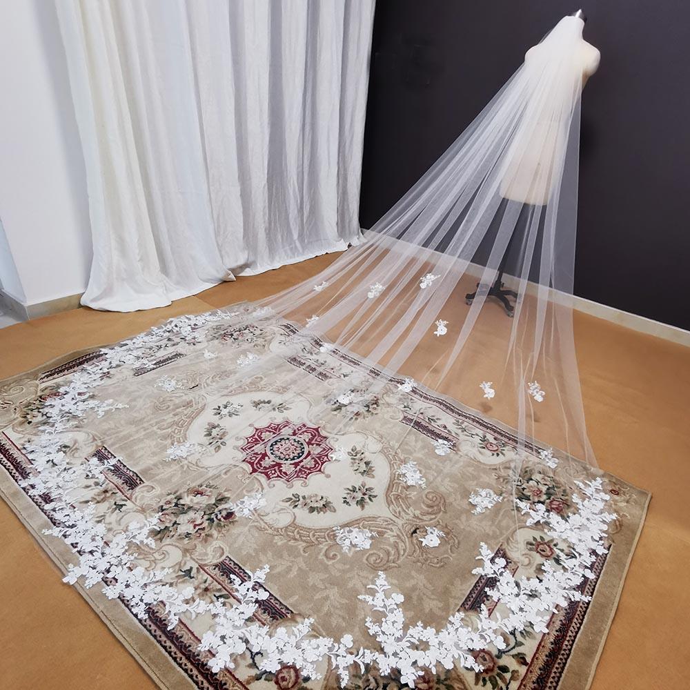 Appliques Wedding Veil - Mura Boutique