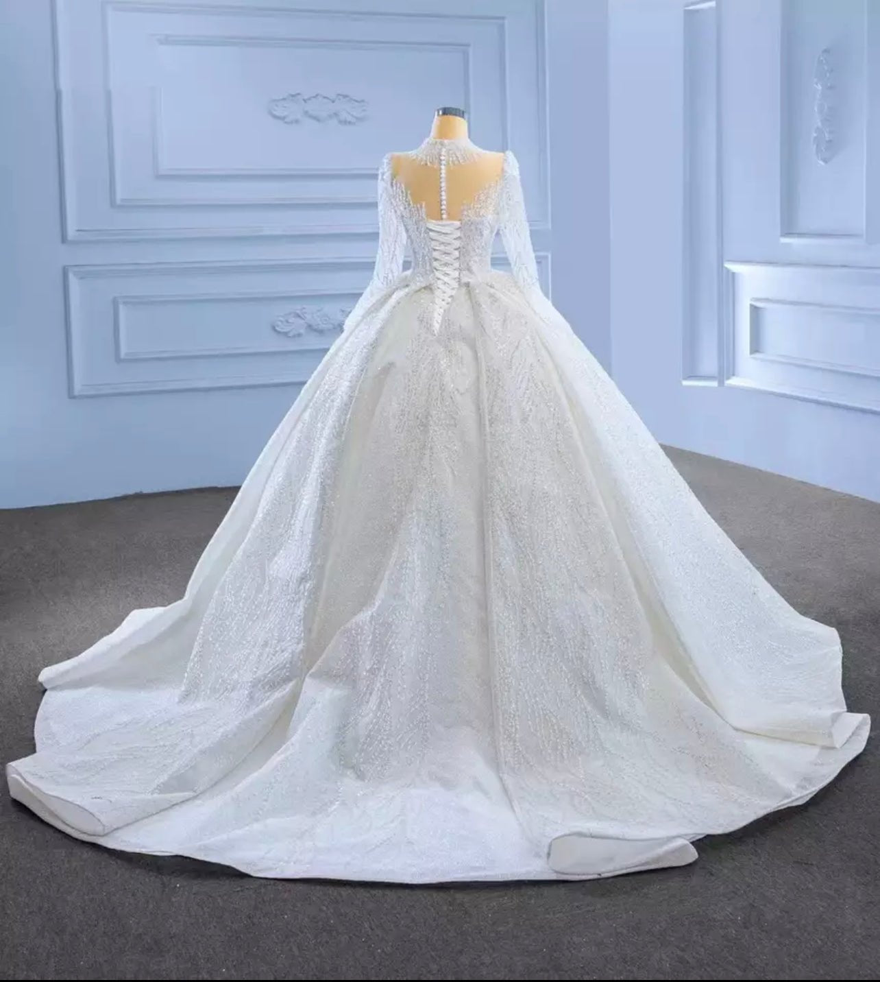 Ball gown beaded bridal dress - Mura Boutique
