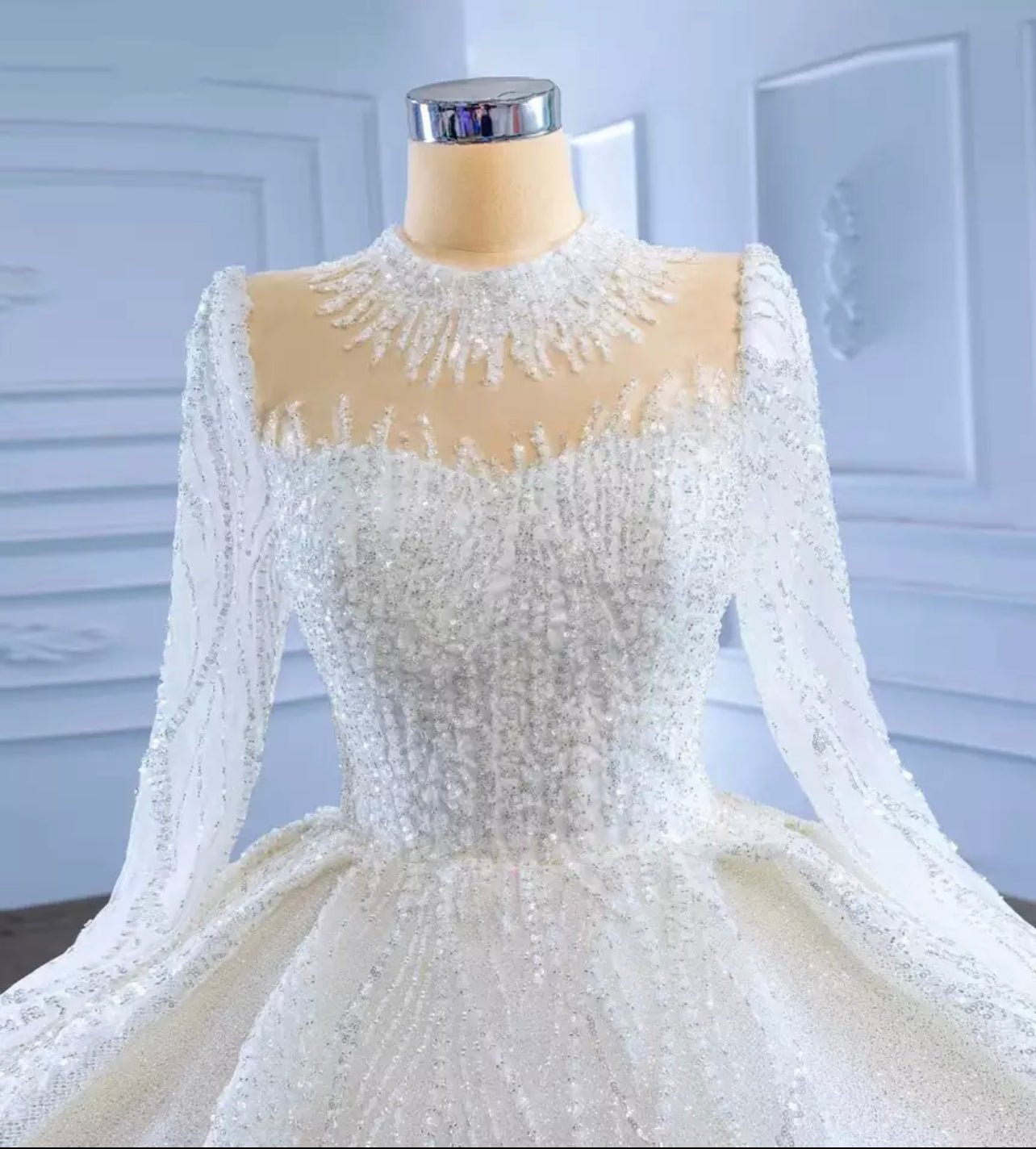 Ball gown beaded bridal dress - Mura Boutique