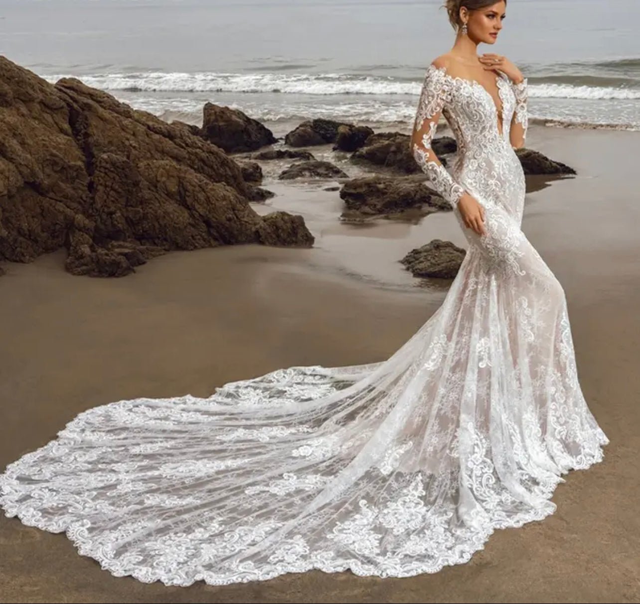 Beaded mermaid bridal dress - Mura Boutique