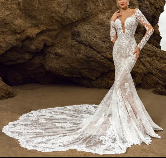 Beaded mermaid bridal dress - Mura Boutique