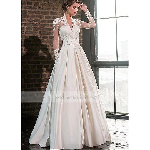 Elegant Sweetheart Satin Wedding Dress - Mura Boutique
